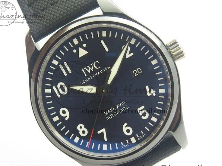 MIROTIME 0409 HighQuality Mark XVIII LAUREUS IW324703 Black Ceramic MKF Best Edition On Black Nylon Strap A 7218